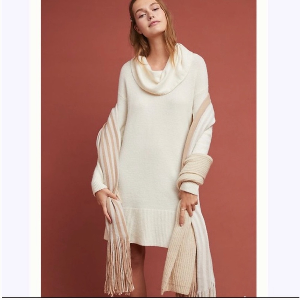 Anthropologie Sonoran Cowl Neck Sweater Dress